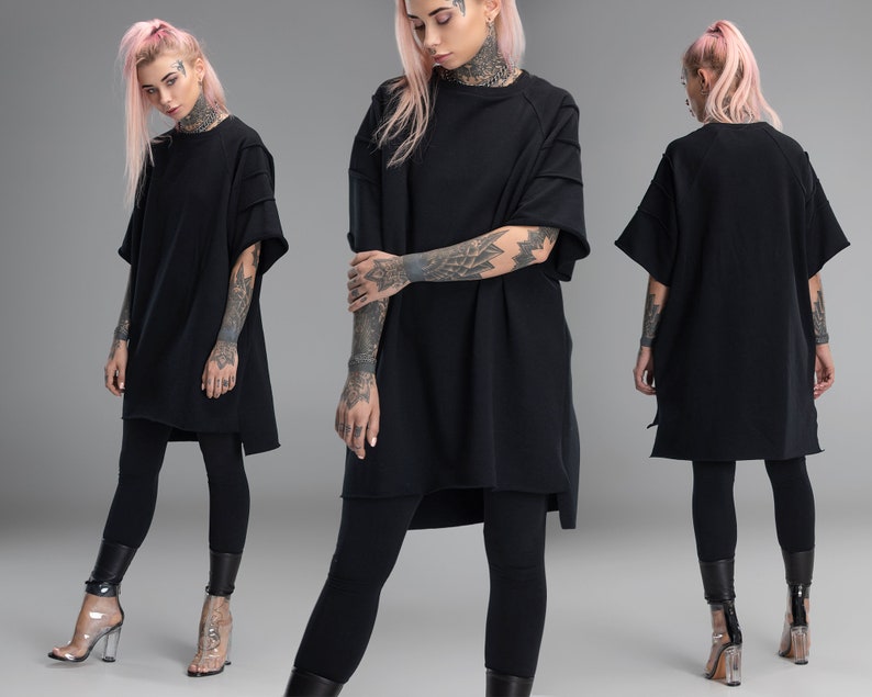 oversized t shirt dress black