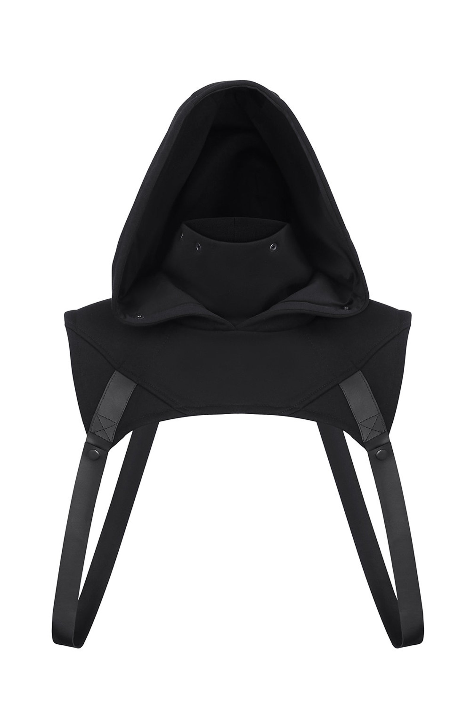 Black Cowl Hood Futuristic Snood Hood Mens Scarf Hood Etsy