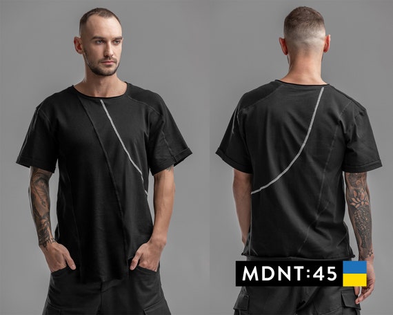 loft Lee Effektiv Black Men's Tee Sci-fi Streetwear Longline Asymmetrical - Etsy Australia