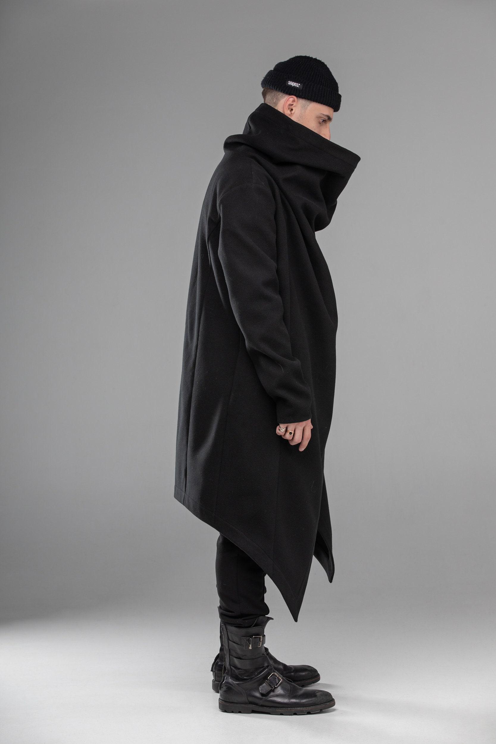 Black Long Trench Coat Men Cosplay 