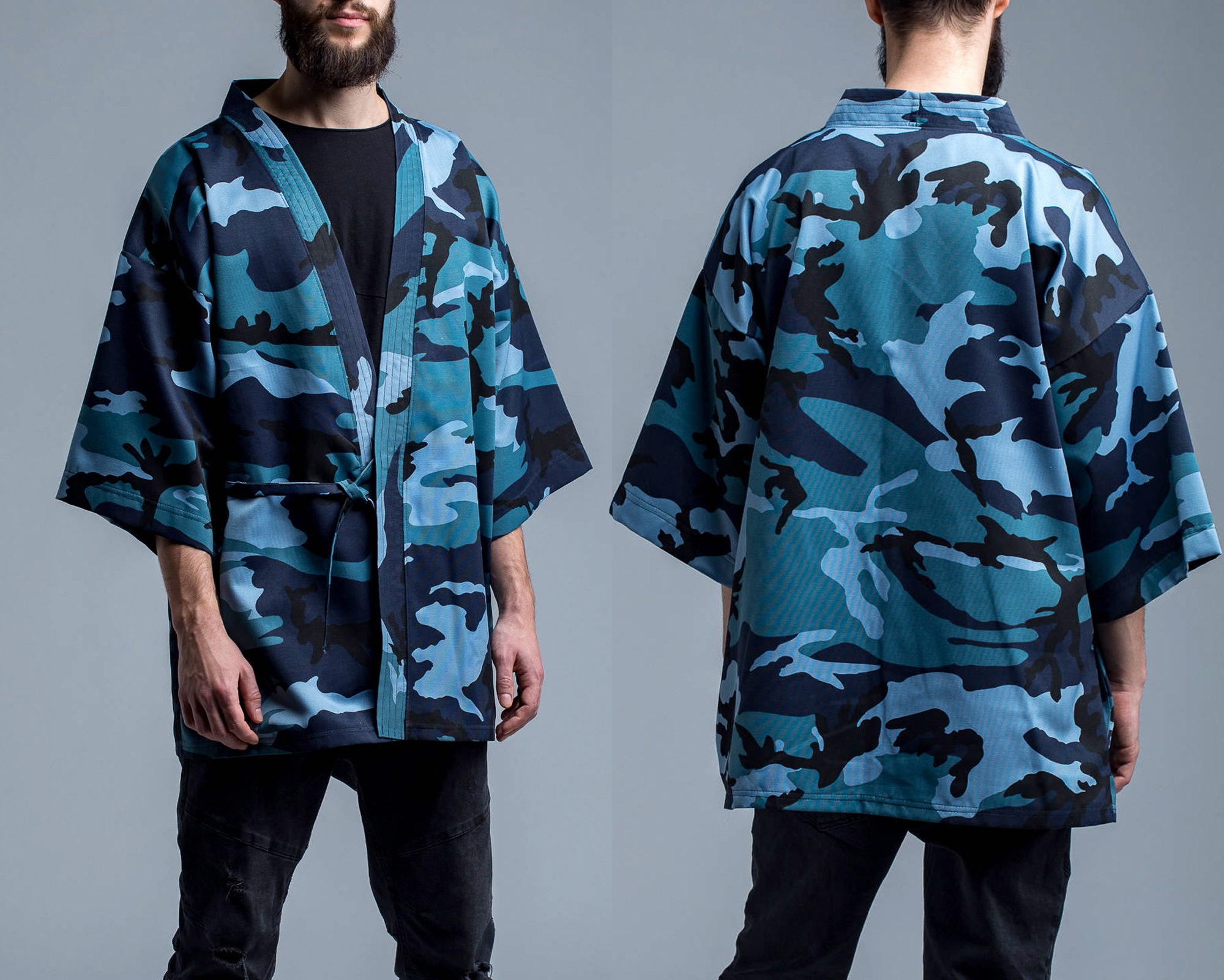 Men Kimono Jacket Military Kimono Cardigan Sci Fi Clothing Etsy