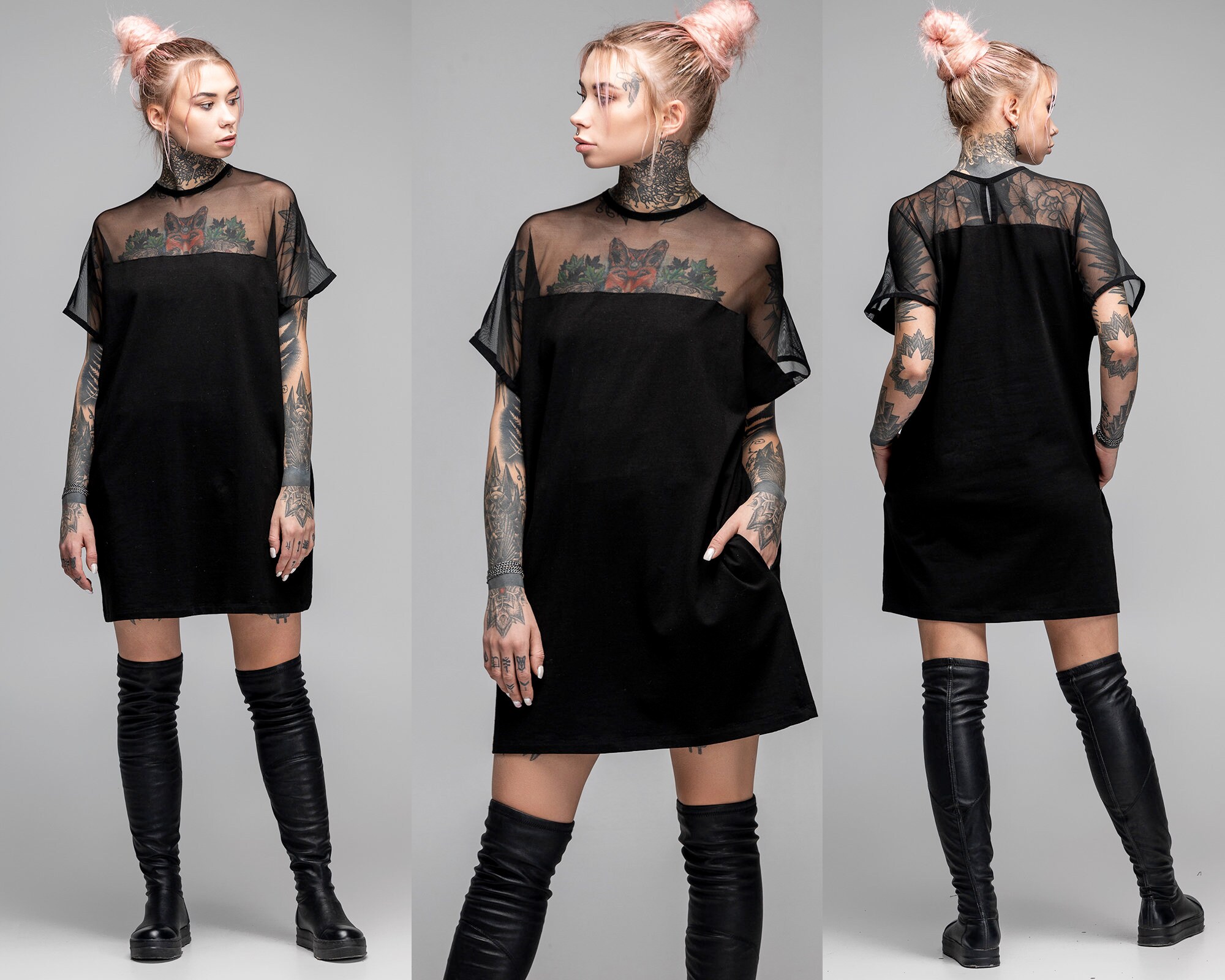 Shirt Dress Futuristic Tunic Sheer ...