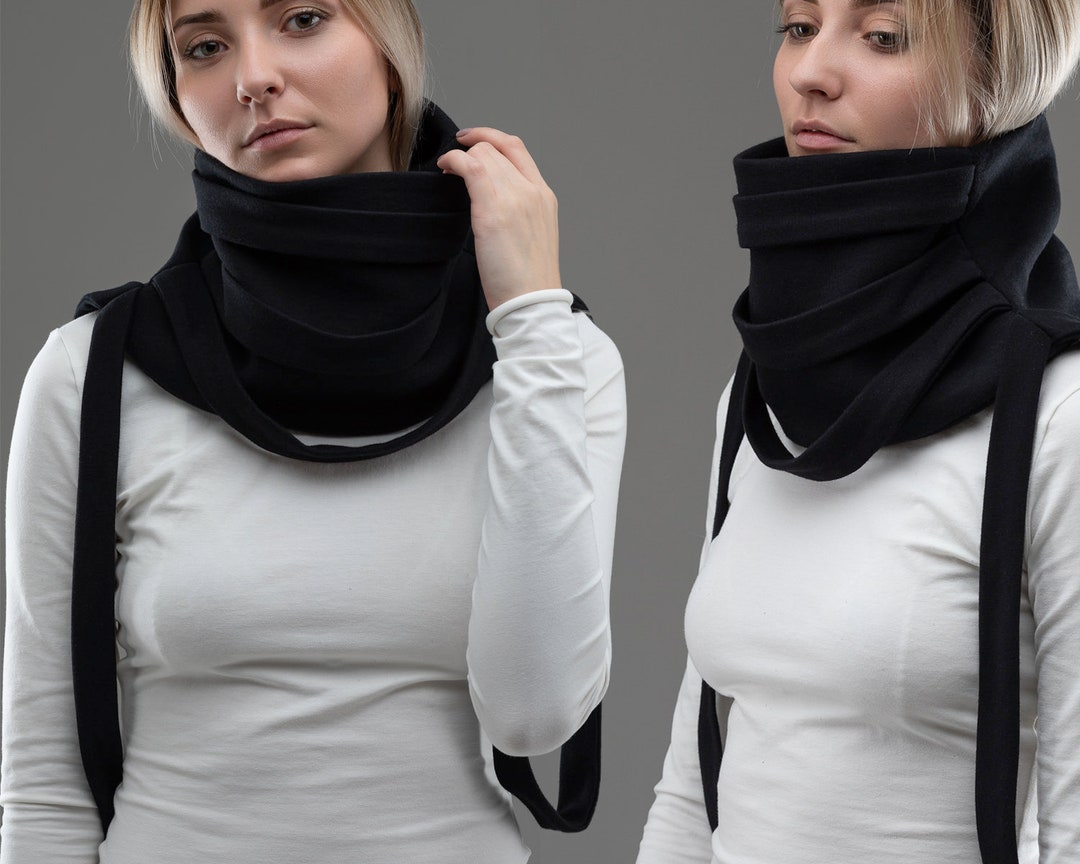 Oversized Black Infinity Scarf Face Mask Winter Accessories - Etsy