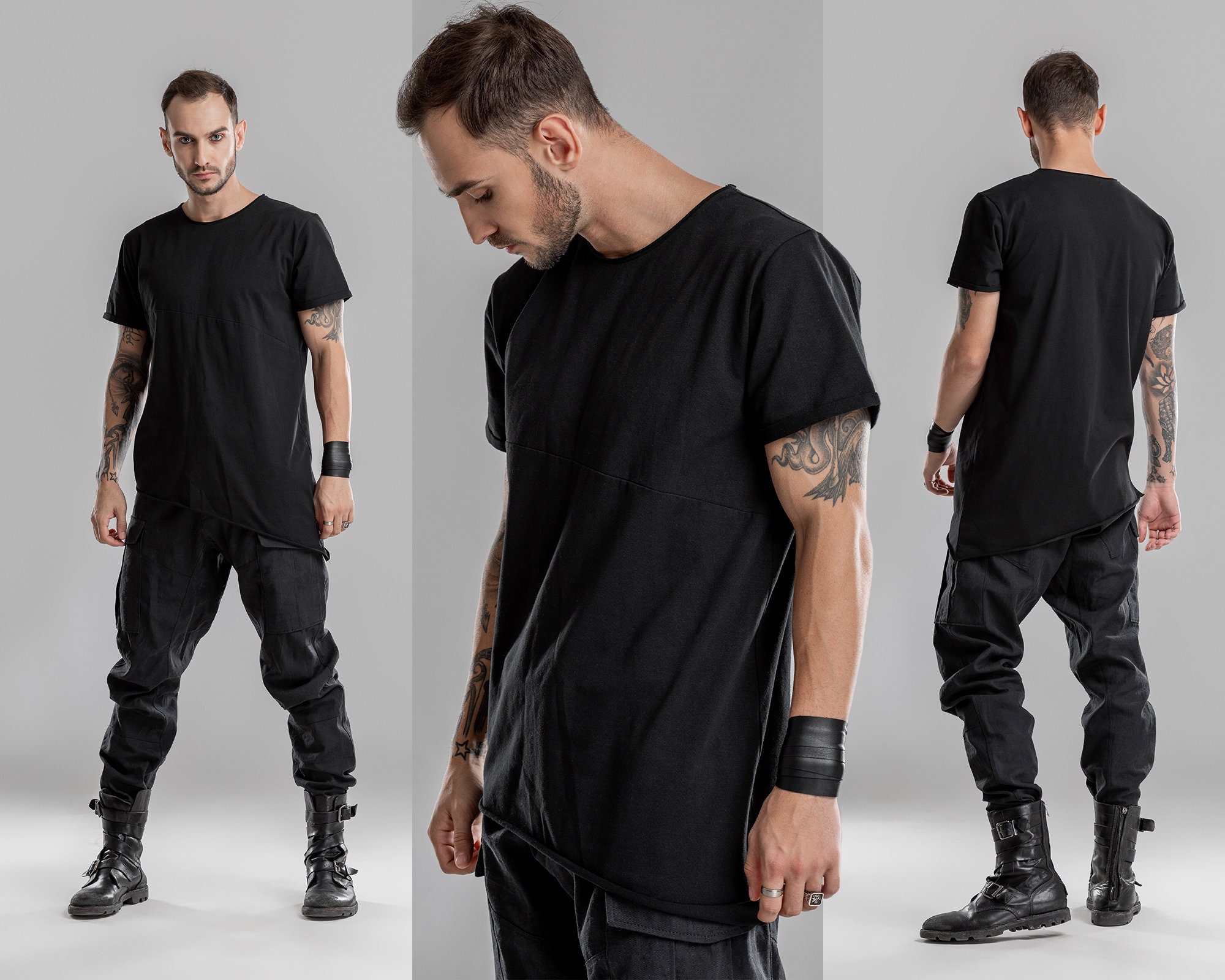 mens long line tee