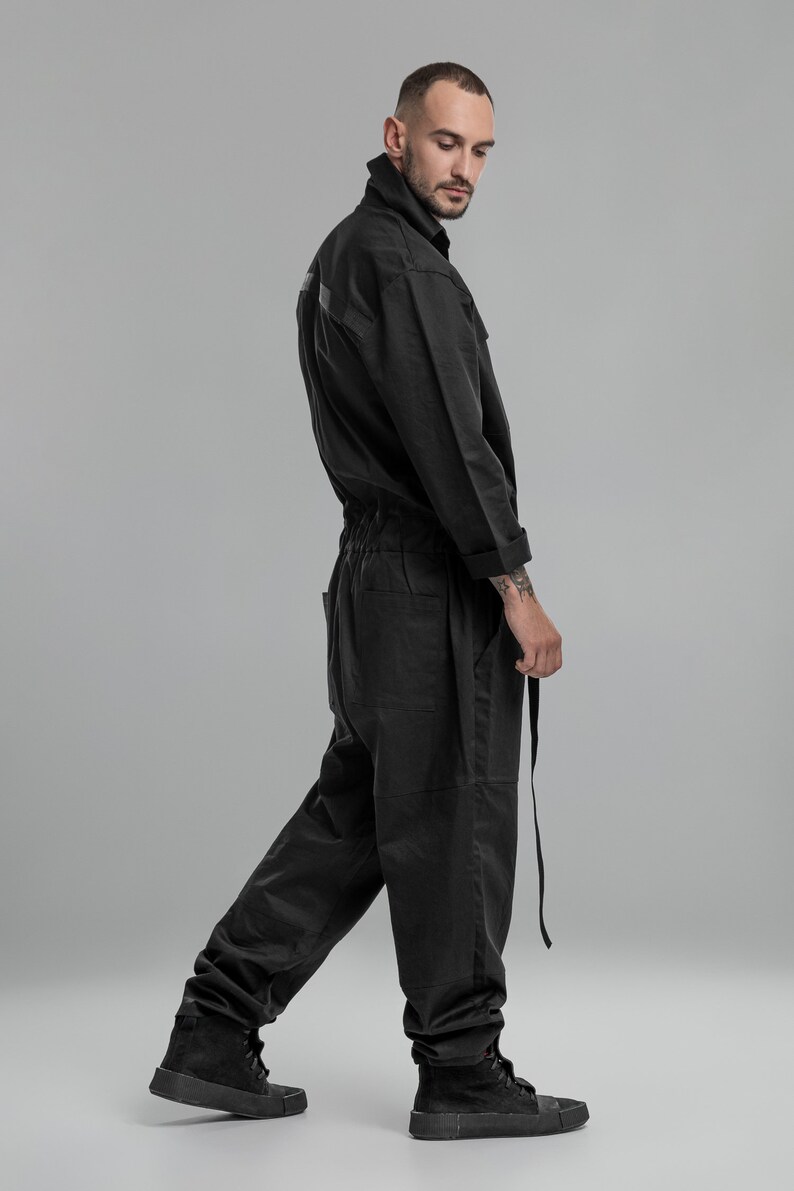 Men Workwear Overall Mechanic Jumpsuit One Piece Long Sleeve Etsy