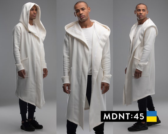 long hooded sweater duster