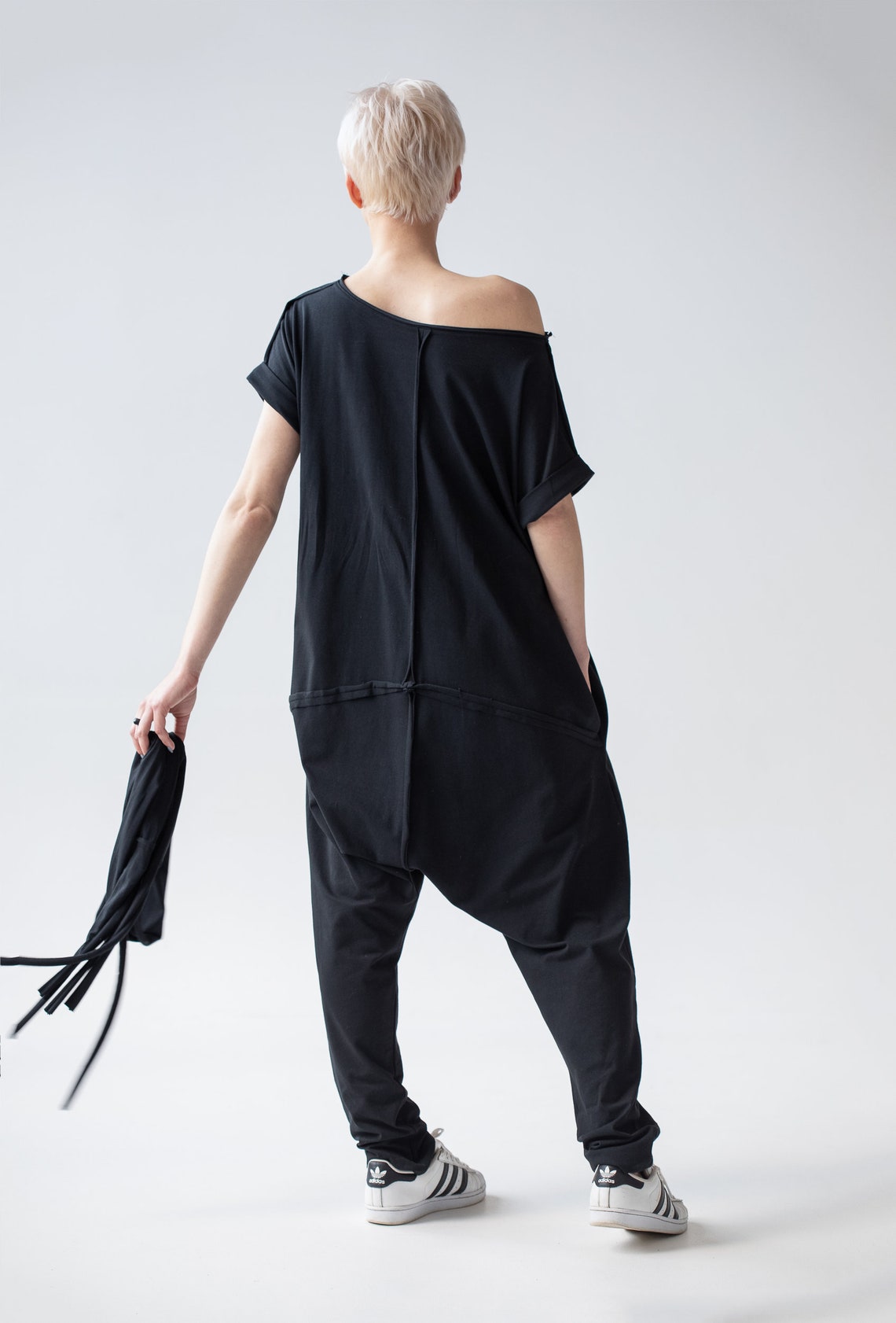 black cotton jumpsuit