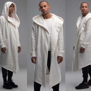 Hooded Cloak Oversized White Hoodie 