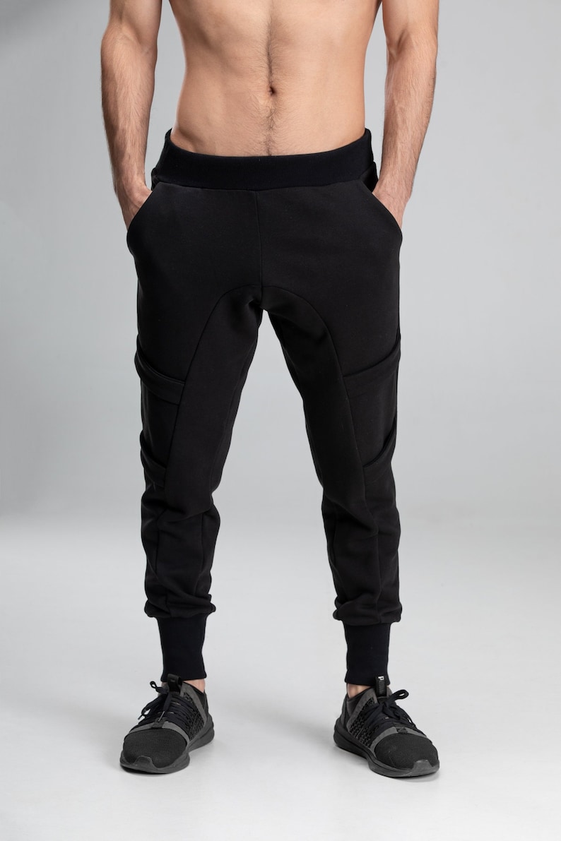 Drop crotch harem pants men/'s track joggers black baggy cargo trousers steampunk cybergoth clothing army sweatpants A0167