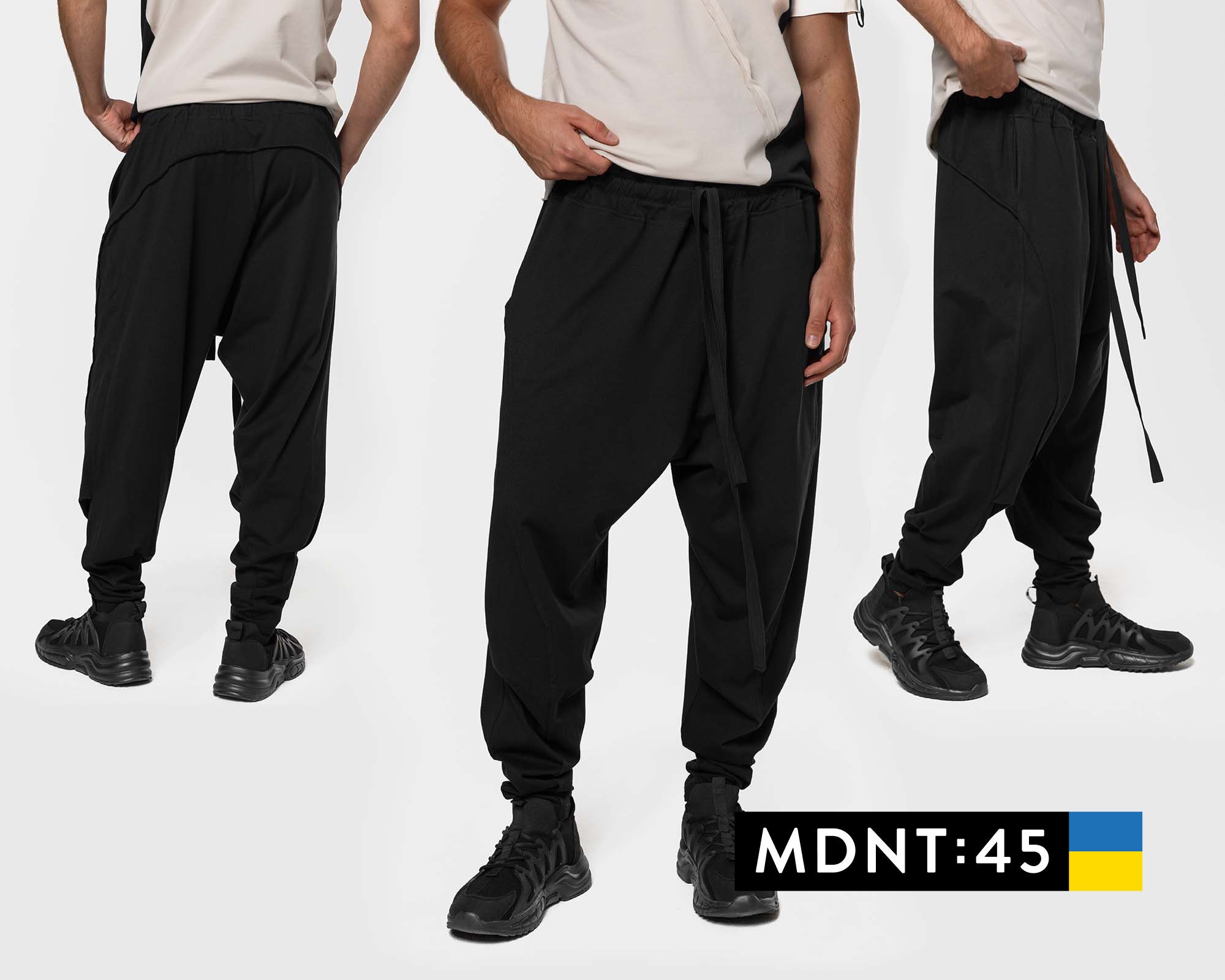 Harem Pants Men Black Yoga Sweatpants Wide Leg Hippie - Etsy