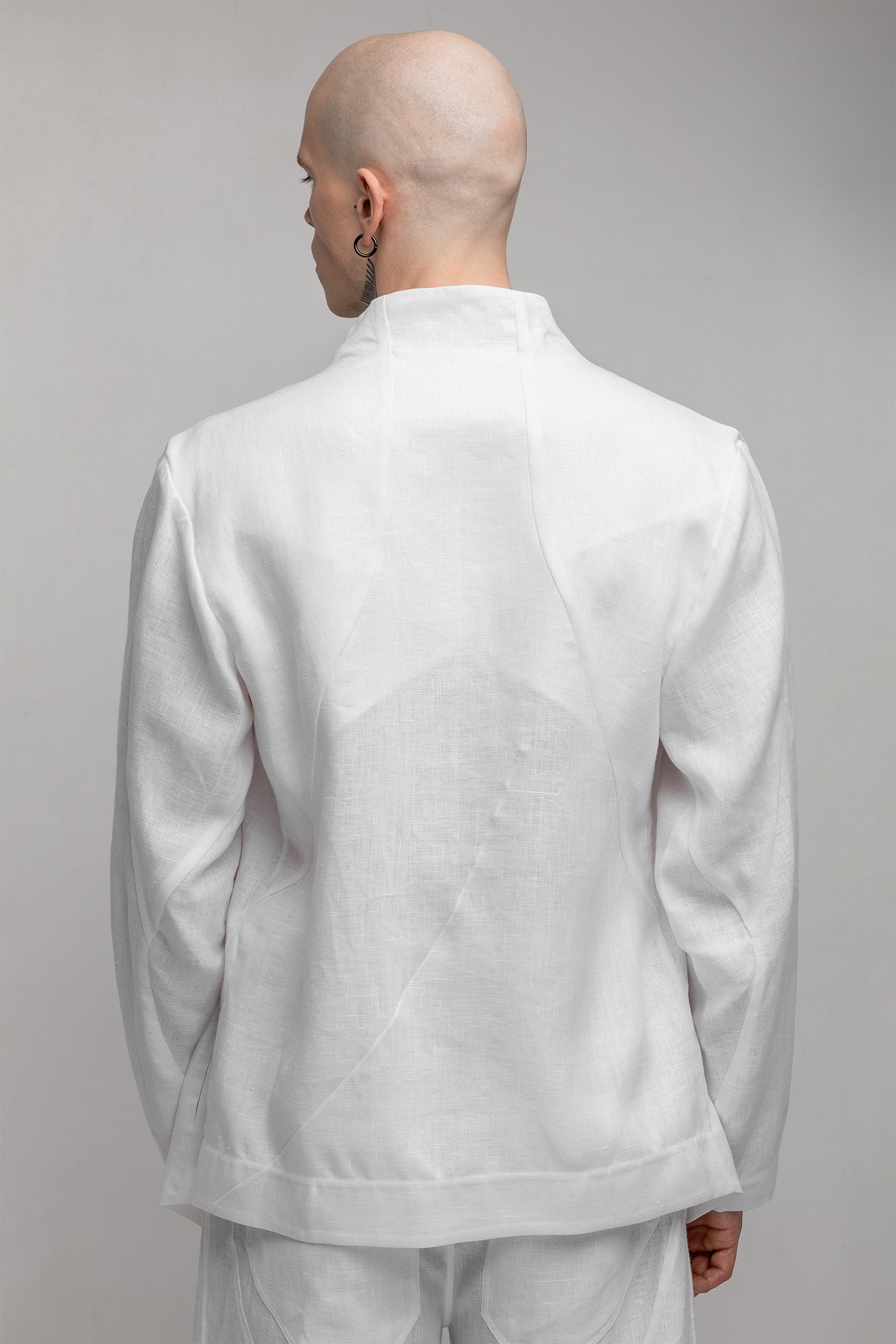 Mens white top linen sports jacket