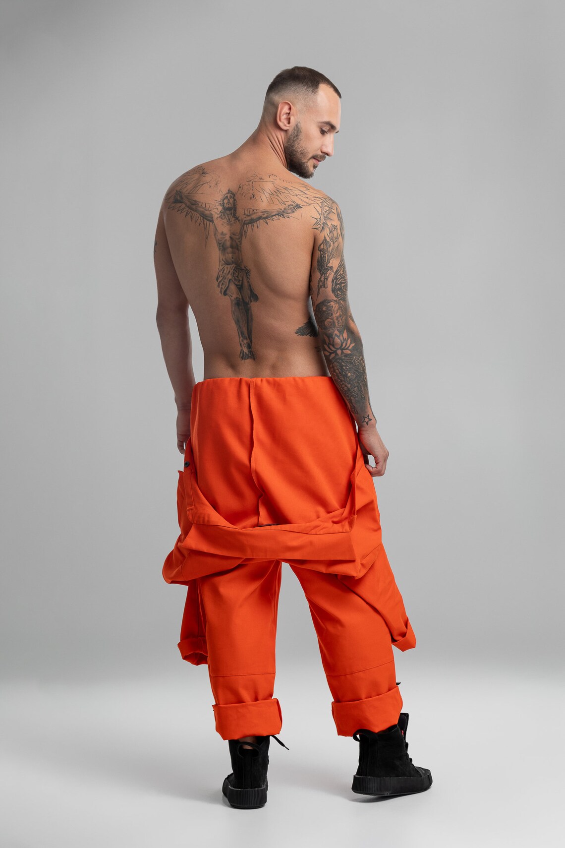 Men jumpsuit one piece long sleeve pantsuit futuristic pilot Etsy