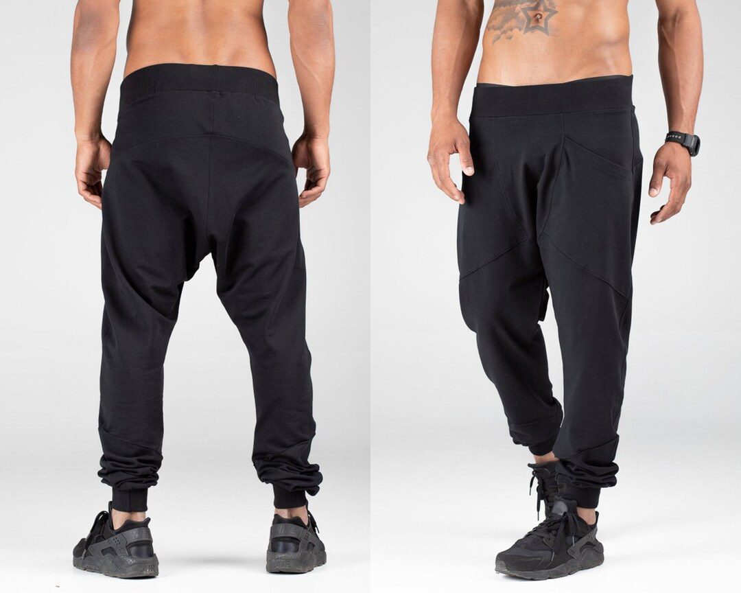 Black Mens Lounge Pants Cotton Sweatpants Baggy Joggers - Etsy