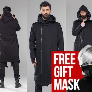 iCJJL 2019 Mens Faux Leather Long Trench Coat The Matrix Neo Long Jacket Coat Gothic Winter Jacket S-5XL