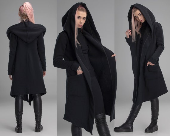women hooded cloak birthday gift for her long cardigan | Etsy