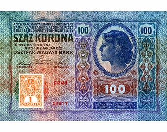 AMAZING  1919 Republic of Czechoslovakia 100 Kronen Bank Note Copy