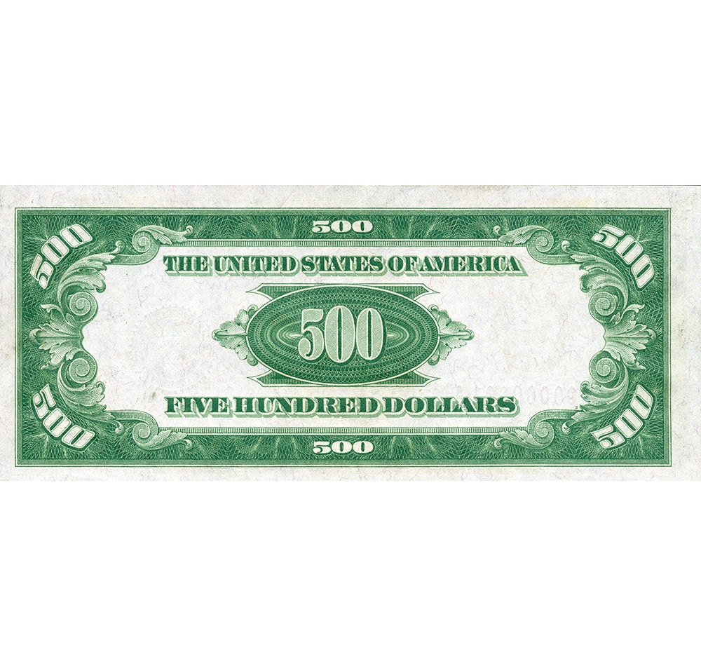 Replica First 500 Dollar Note 1928 