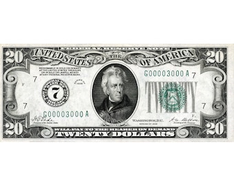 AMAZING Replica 1928 - 20 Federal Reserve Bank Note Copy