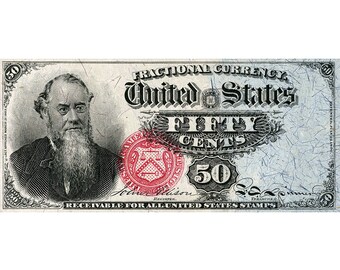 AMAZING Replica United States 50c Fractional Currency Bank Note Copy v.3