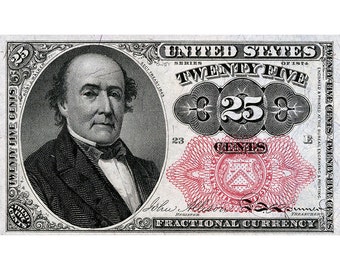 AMAZING Replica United States 25c Fractional Currency Bank Note Copy v.2