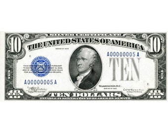 AMAZING Replica 10 Dollar Note 1934 (Blue Seal) Bank Note Copy