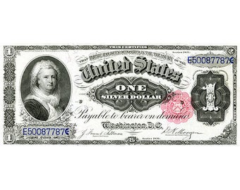 Replica 1 One Silver Dollar 1891 Bank Note Copy