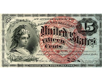 AMAZING Replica United States 15c Fractional Currency Bank Note Copy