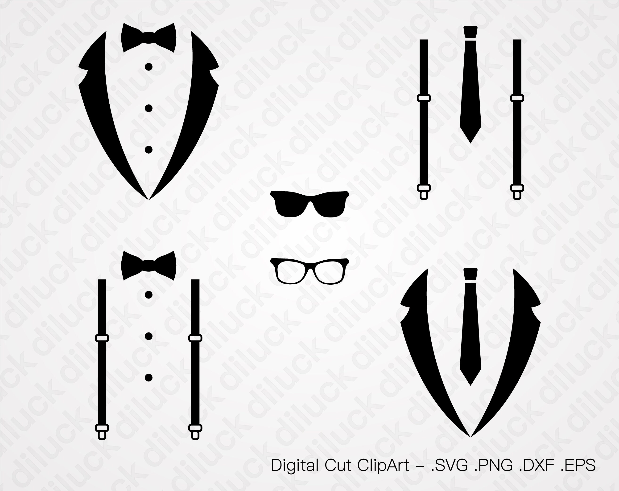 Tuxedo SVG Suspenders svg Bow tie svg Bowtie svg Neck tie | Etsy