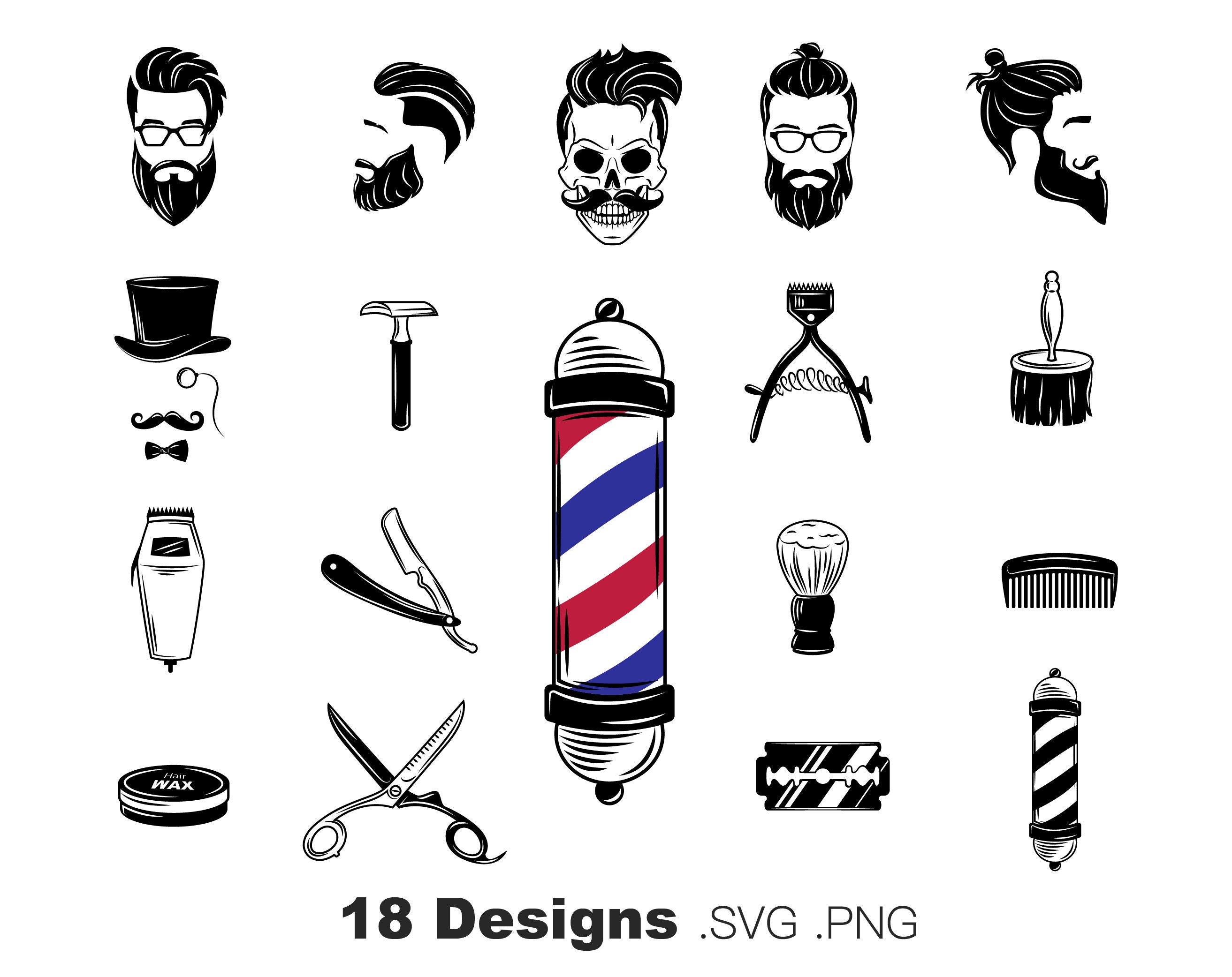 Barber SVG Bundle SVGBarber Clip Art Barber Etsy
