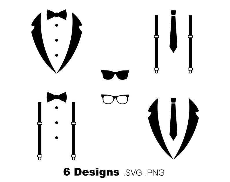 Tuxedo SVG Suspenders Svg Bow Tie Svg Bowtie Svg Neck Tie - Etsy UK