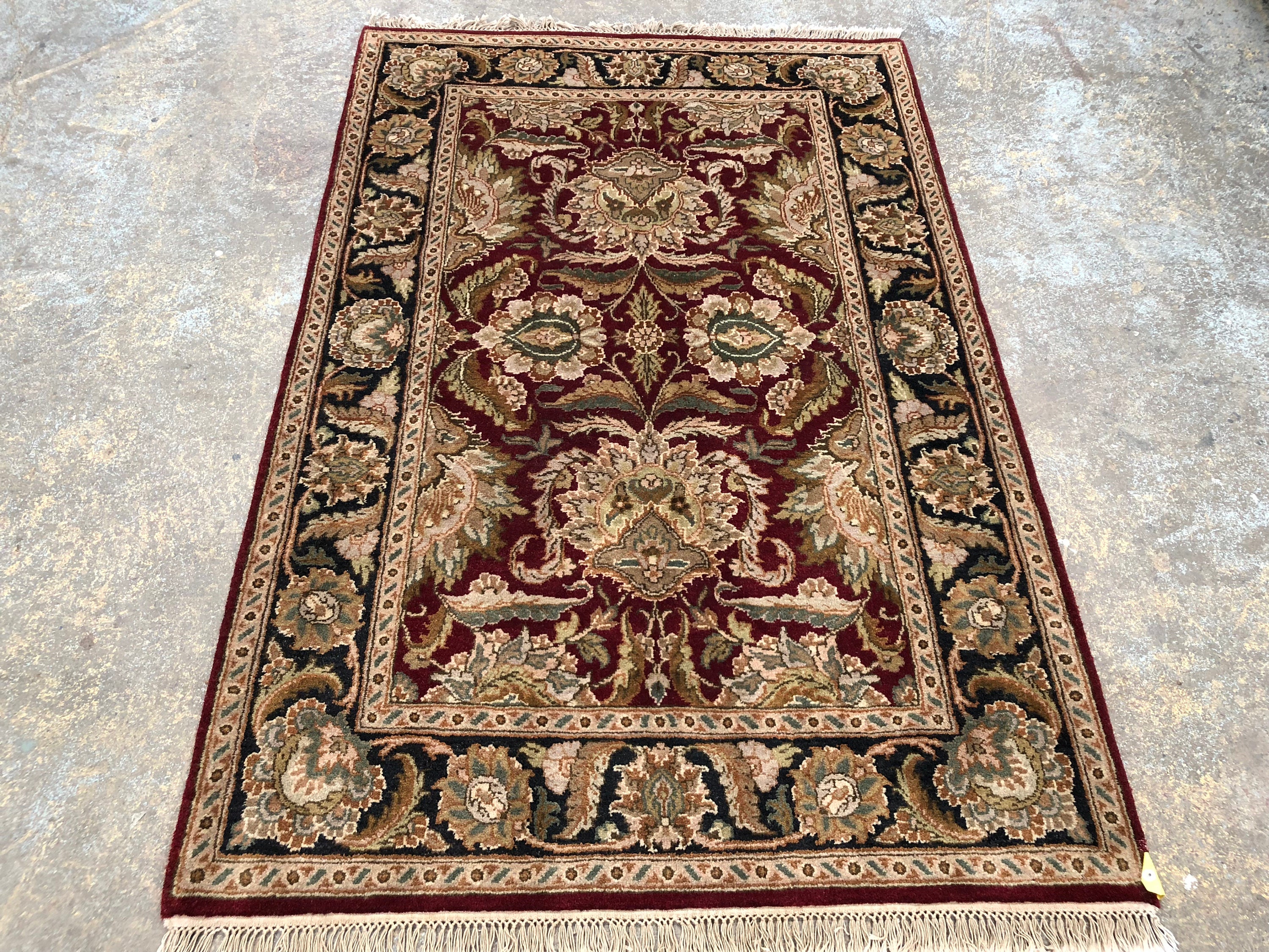 Deep Jungle Green 2' 6 x 4' 3 ft Wool Traditional Persian Handmade Butterfly Rug Deep Jungle Green 2' 6 x 4' 3 ft Wool Traditional Persian Handmade Butterfly Rug