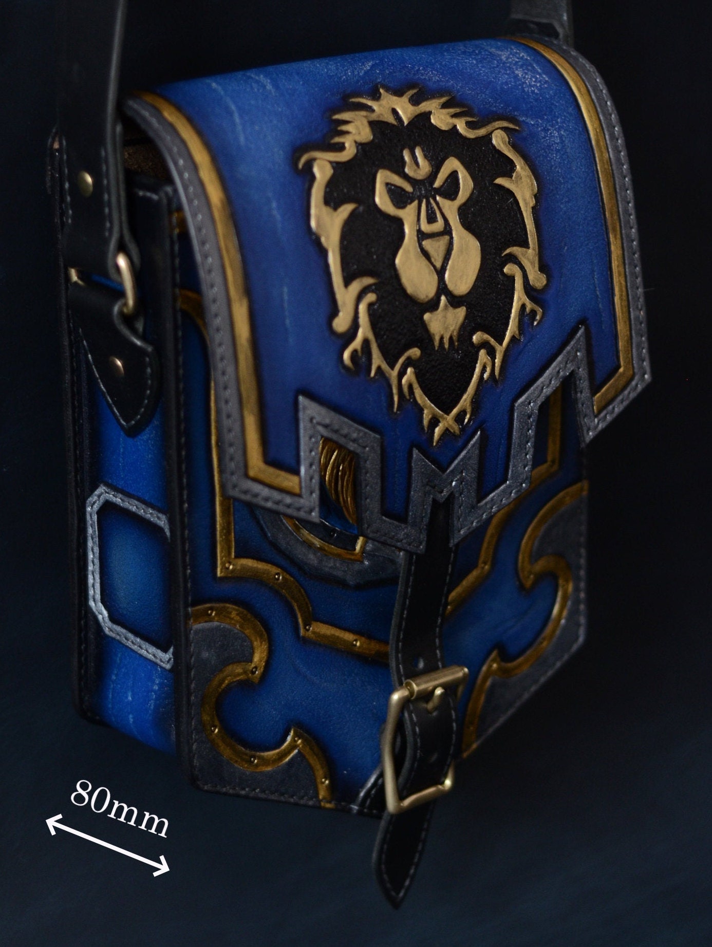 Handmade natural leather bag stylished by World of Warcraft Etsy