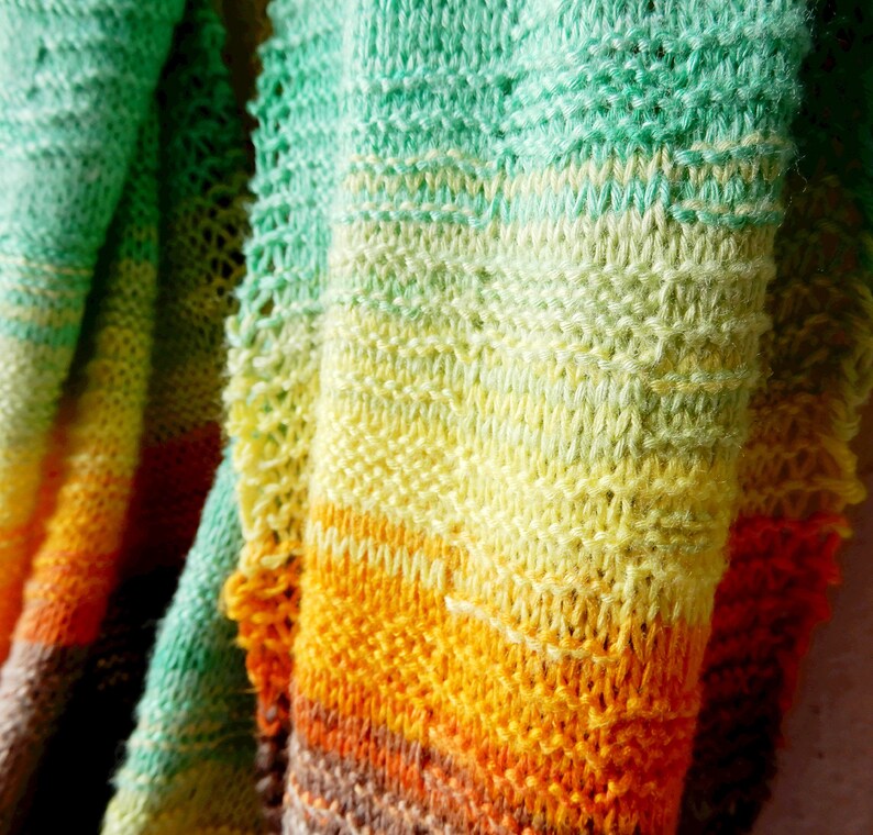 Scarf Knitting Pattern in Light Fingering Gradient Yarn Easy Etsy