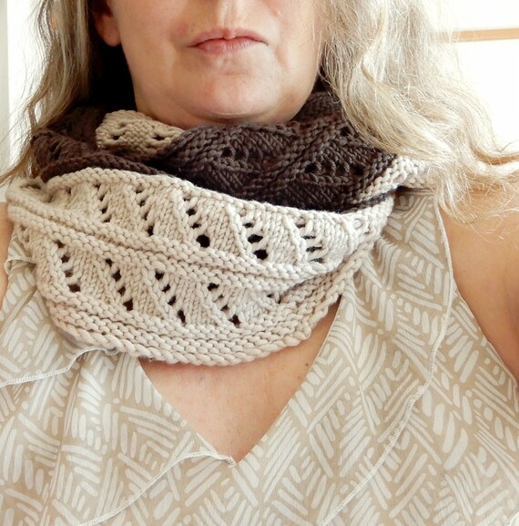 Infinity Scarf Knitting Pattern In Aran Weight Wool In Two Etsy