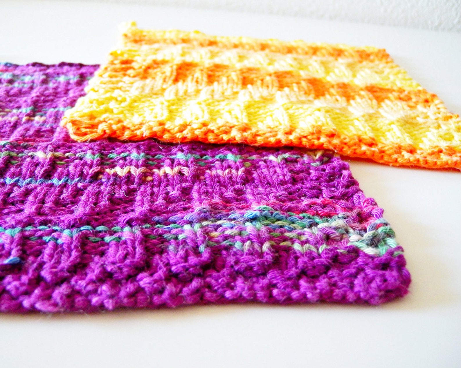 Dishcloth Knitting Pattern Potholder in Cotton Yarn Easy Etsy Canada