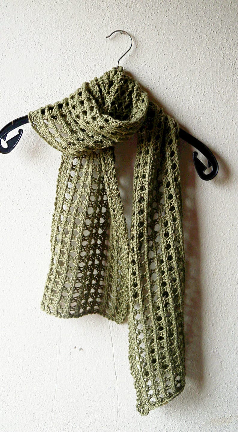 Scarf Knitting Pattern Lace Scarf Easy Pattern Aran Yarn Etsy