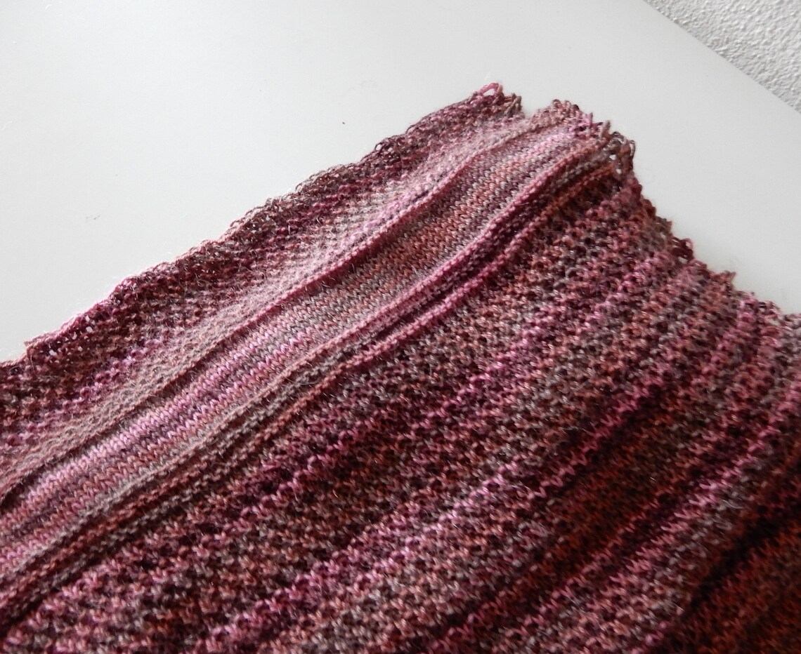 Shawl Knitting Pattern in Fingering Weight Yarn Beginner Etsy
