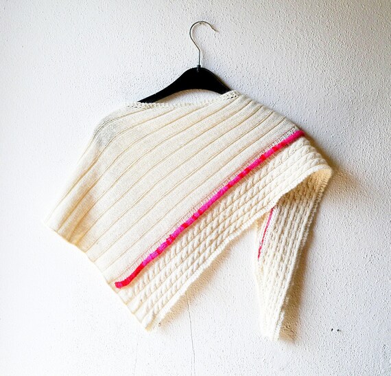 Knitting Pattern Triangle Shawl In Contrasting Colors Using Etsy