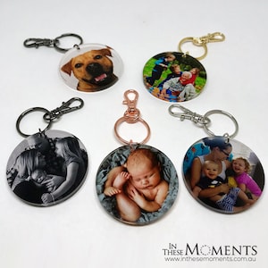 Personalised Double Sided Photo Keyring / Keychain ( Australian Made Personalised UV Printed Photo Keyring )