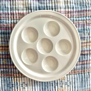 Vintage French Serving Piece - Escargot Plate - Made by Buffalo Pottery USA