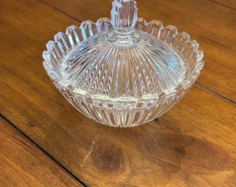 Sparkly Vintage Covered Trinket Dish / Candy Dish / Sugar Bowl