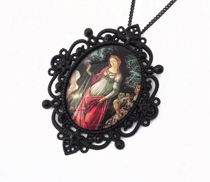 Victorian Gothic Neckalce Renaissance Necklace Black Cameo Necklace Primavera Necklace