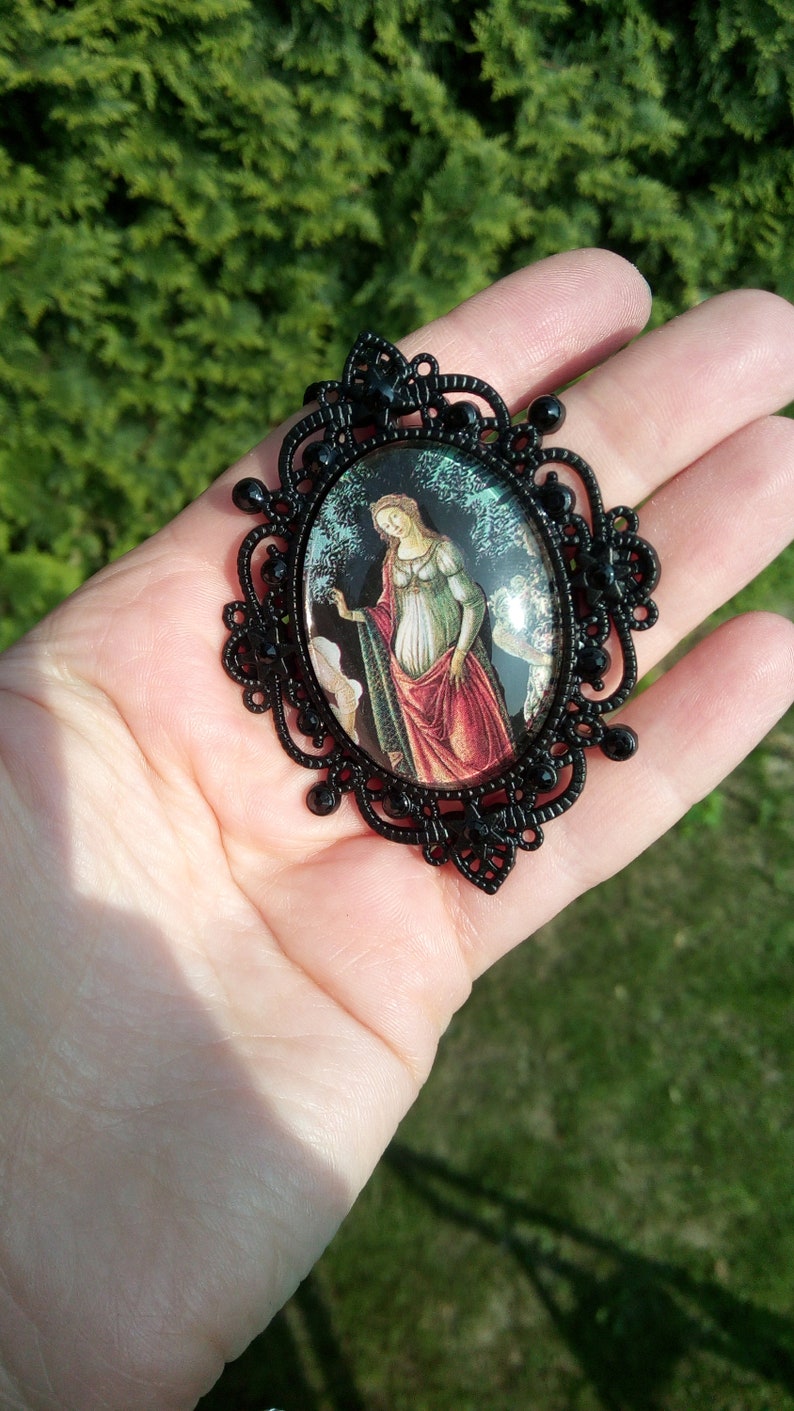 Victorian Gothic Neckalce Renaissance Necklace Black Cameo Necklace Primavera Necklace
