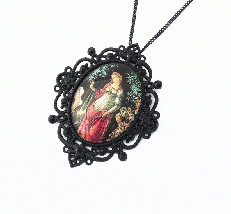 Victorian Gothic Neckalce Renaissance Necklace Black Cameo Necklace Primavera Necklace