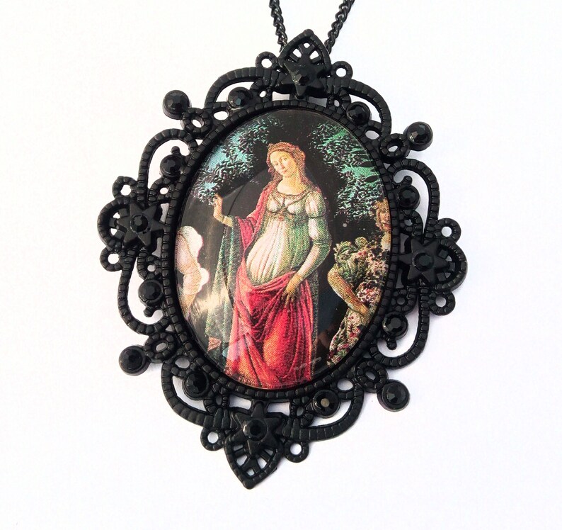 Victorian Gothic Neckalce Renaissance Necklace Black Cameo Necklace Primavera Necklace