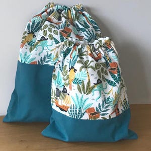Sac en tissu pour enfant ou bébé, sac pour le change de bébé ou à la maternelle, pochon de rangement fermeture par cordon
