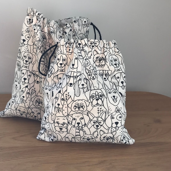 Sac de rangement en tissu, motifs chiens