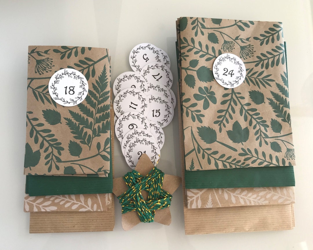 Advent Calendar to Fill, Two-size Kraft Bag, Number Labels to Stick - Etsy