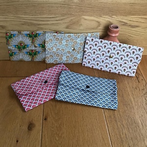 Pochette en tissu deux compartiments, pochette avec deux poches, trousse de rangement à pression, pour maquillages, papiers d'identité