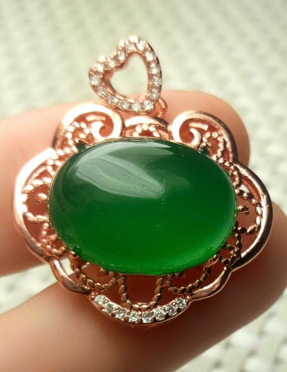 10% OFF- Certified Natural Emerald A*Jade Handcra… - image 1